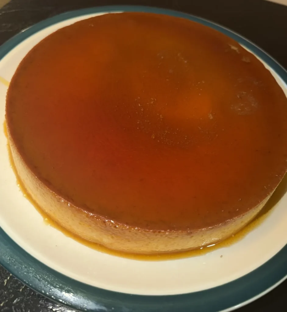 Homemade caramel flan