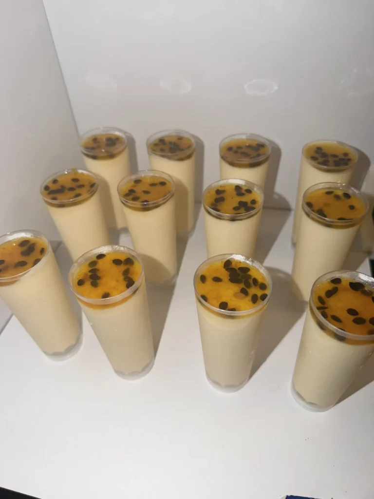 Passion fruit mousse dessert cups